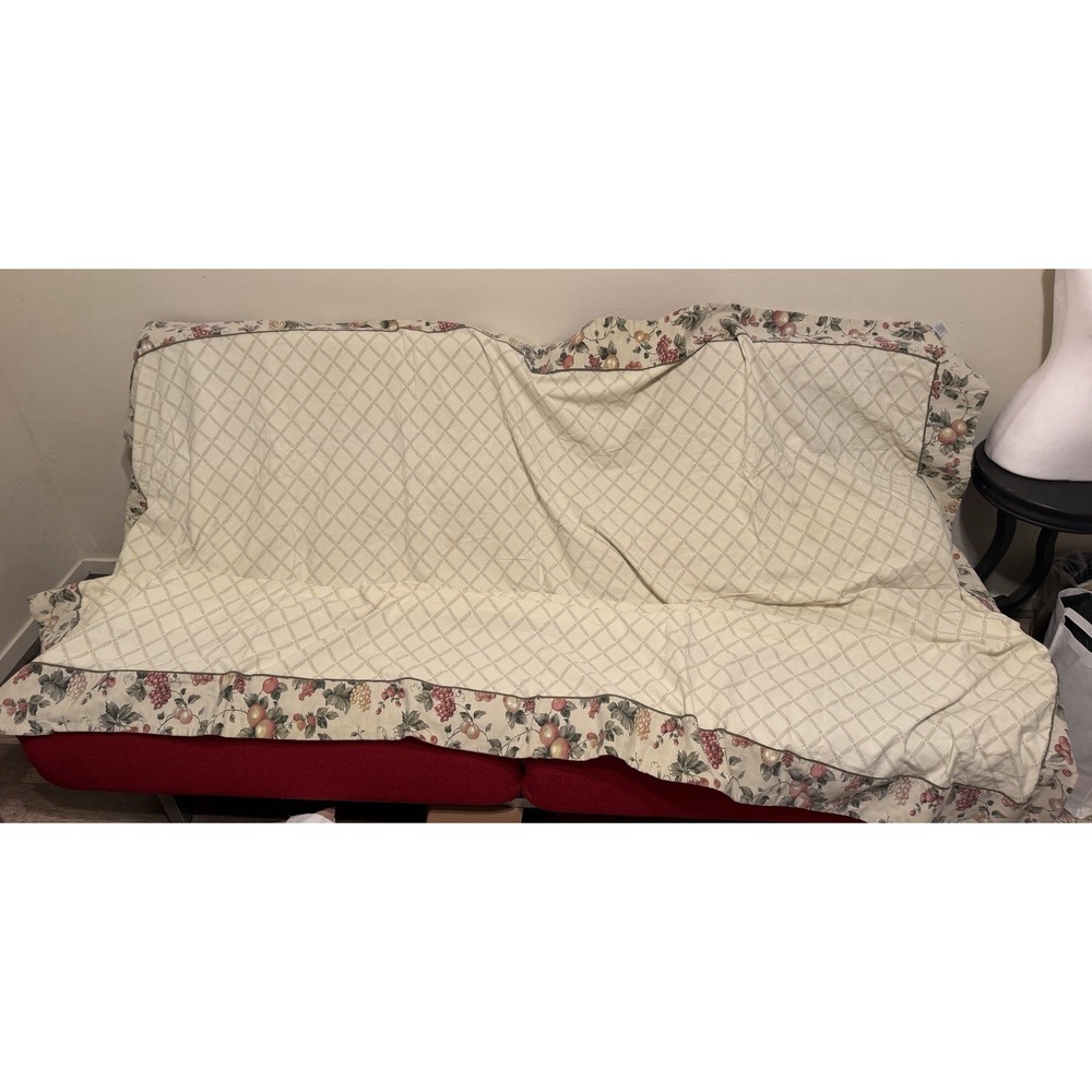 Waverly Cotton Tablecloth French Country 54x90 Fruit Leaves Border 4.5"